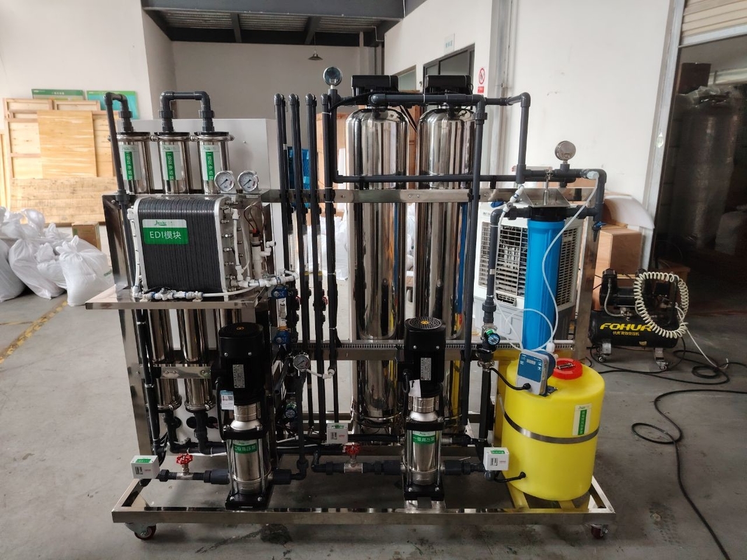 500LPH Capacity Double Pass EDI Water Plant Được trang bị màng Vontron/DOW/Toray Ro