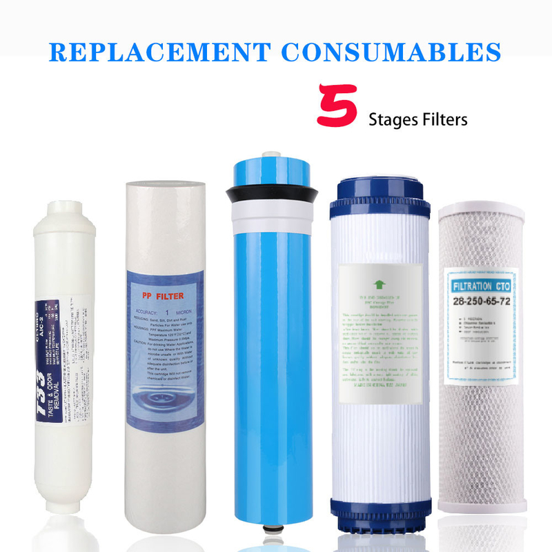Sử dụng nhà bếp Hệ thống lọc nước uống thẩm thấu ngược 95% Lọc Ro