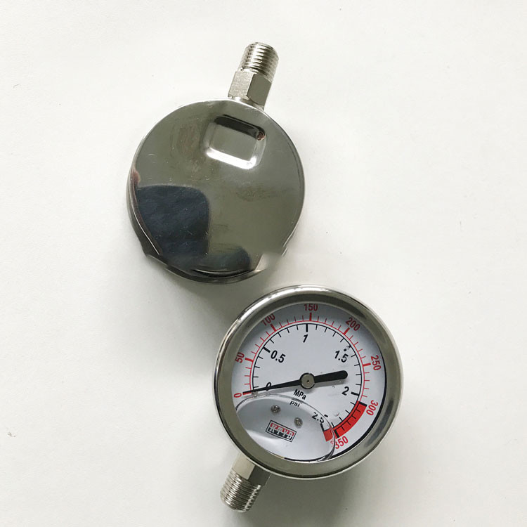 Phớt màng áp kế SUS Máy đo áp suất đầy nước 60Kpa để xử lý nước Ro