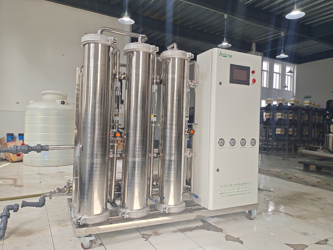 Vật liệu SS Hệ thống RO hai tầng 1000LPH với Khử trùng bằng tia cực tím